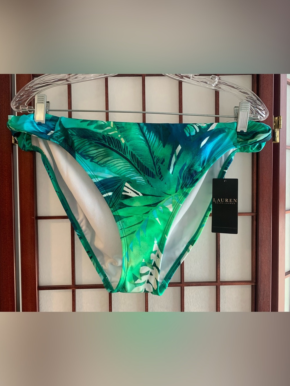 NWT Lauren Ralph Lauren Blue/Green Multi Bikini Bottoms Size 16